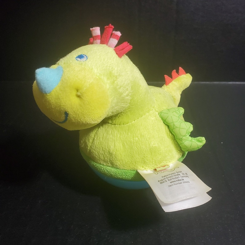 Haba Roly-Poly Green Dragon Plush On Ball Chime